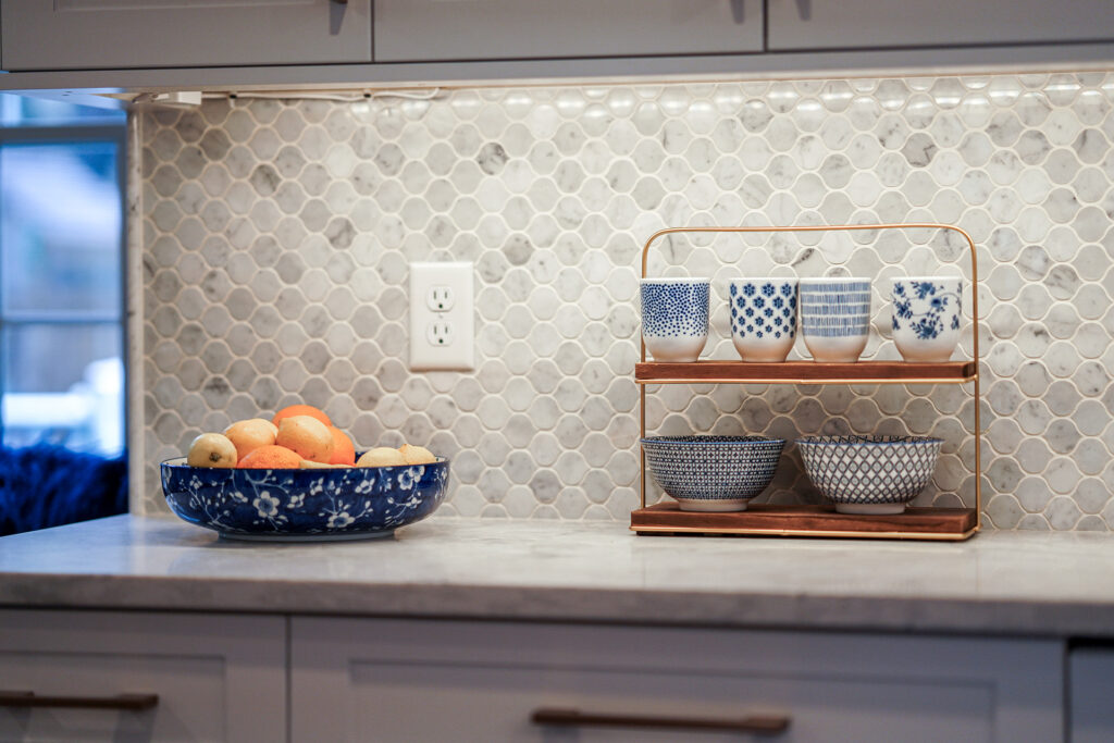custom tile backsplash in a modern kitchen