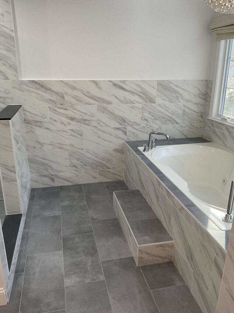 Modern tiled bathroom