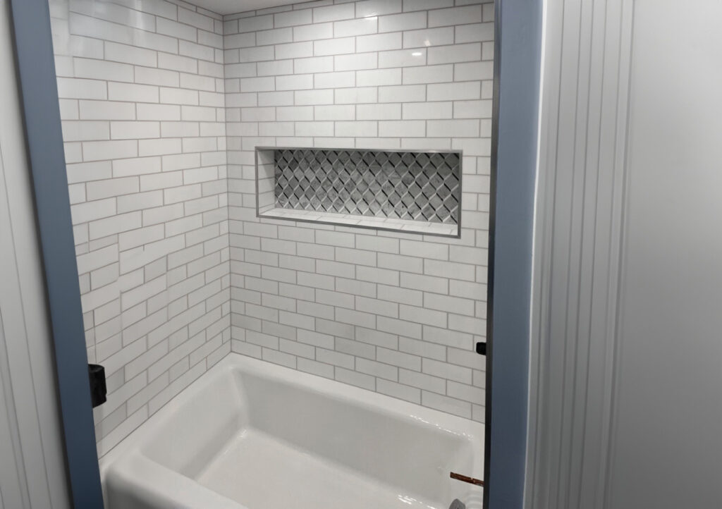 custom tile shower in guest bathroom
